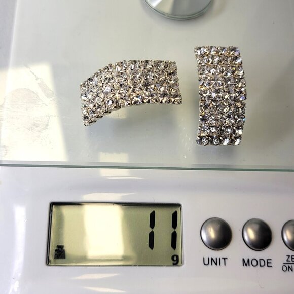 Rhinestone Rectangular Earrings - Picture 5 of 5